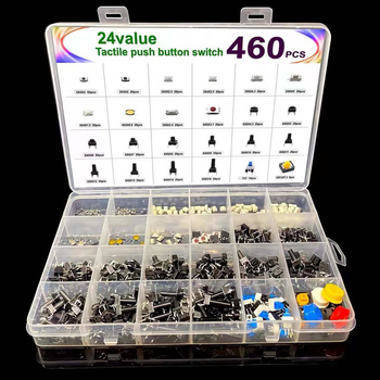 460 pcs XXL Micro TACT Button Switch Assortment Box Kit - 24 Types
