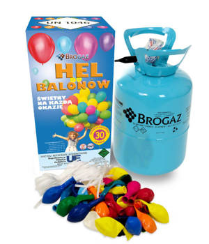 Helium Gas Cylinder - 0.2 m3 Compressed Helium - Party Set with 30 Balloons