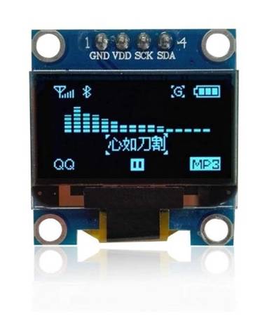 SSD1306 OLED Display 0.96" Blue I2C 3-5V Arduino